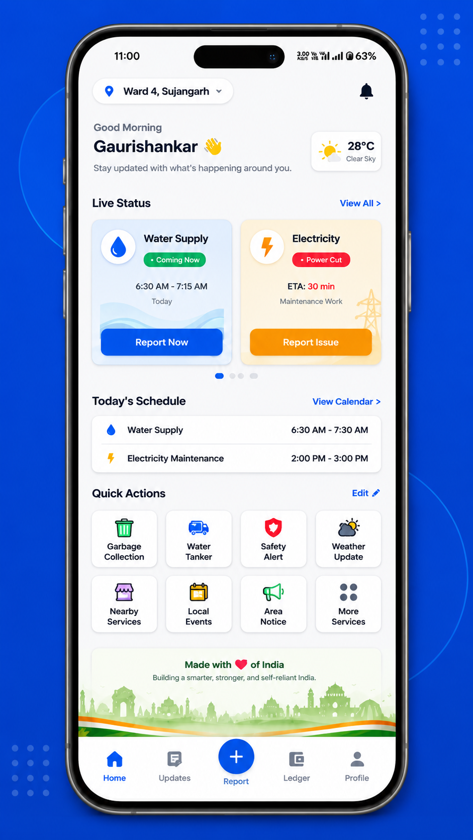 Smart Suvidha home app screen